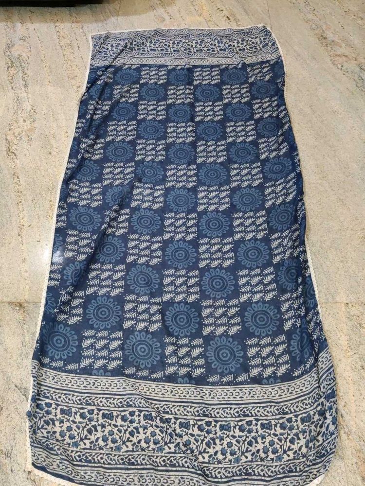 Blue Block Print Duppata