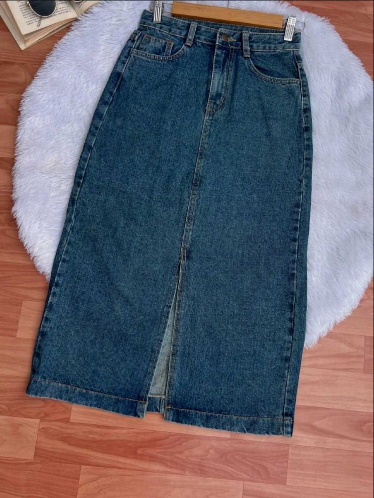 Denim Midi Skirt