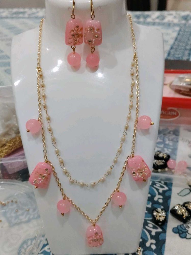 Pink Statement Jewellery Set