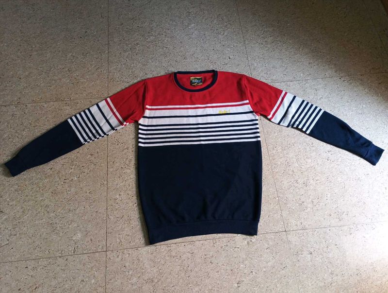 Striped Colorblock Crewneck
