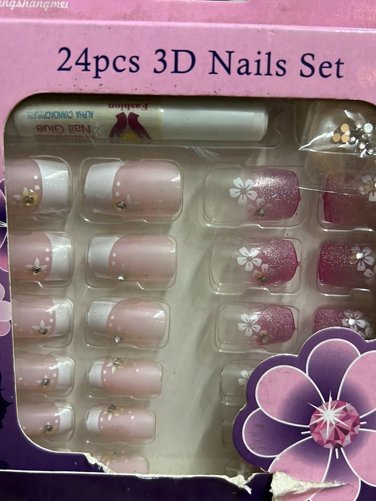 24 Pcs 3D Nails Art Set