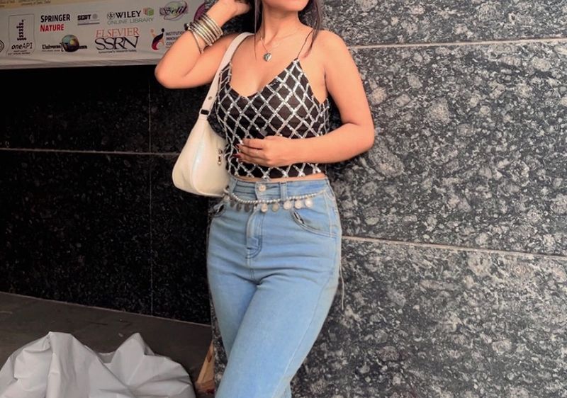Sparkly Black Crop Top
