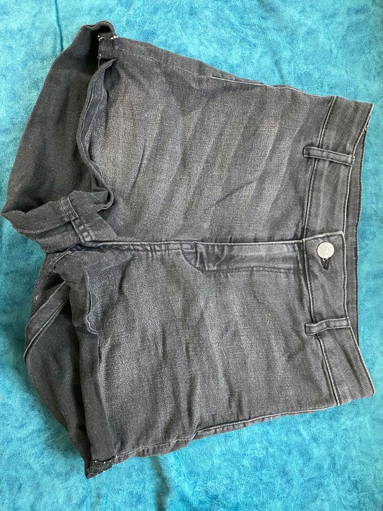 Gray Denim Shorts