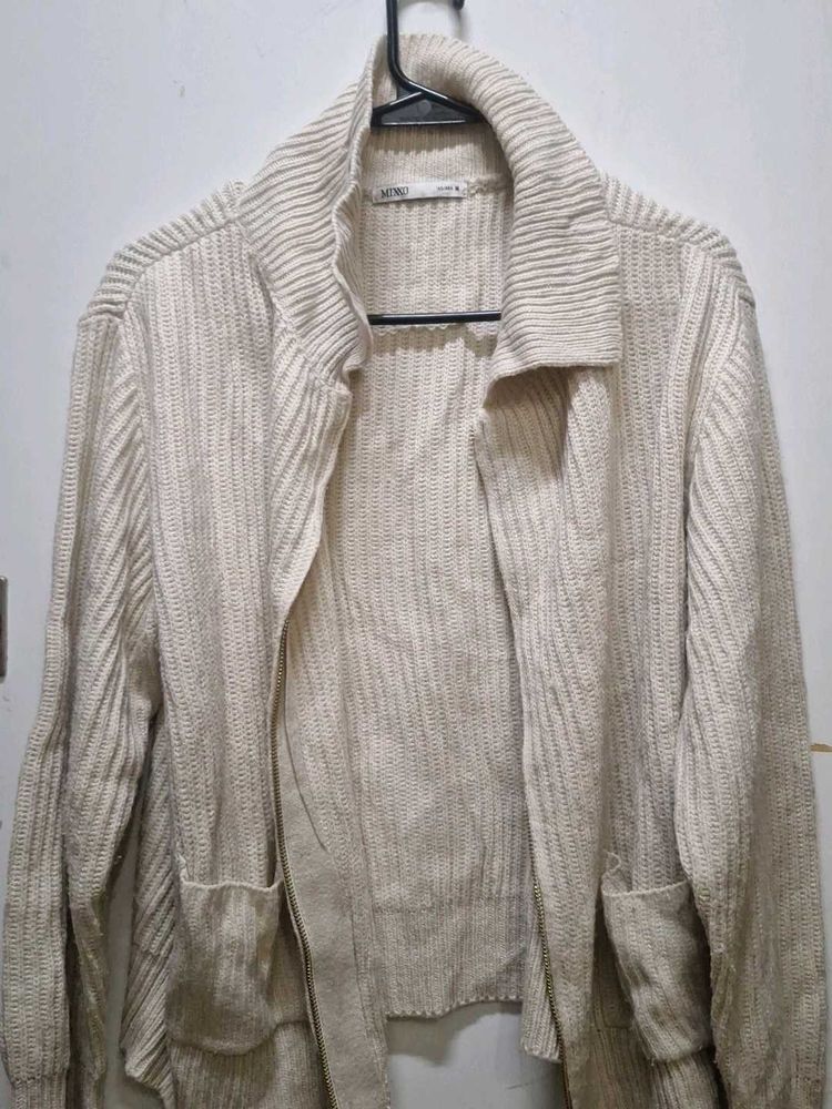 Beige Knit Cardigan