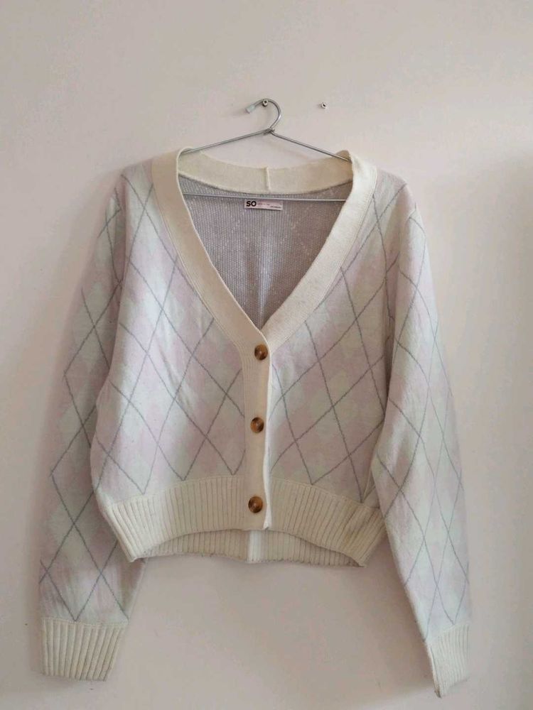 Argyle Knit Cardigan