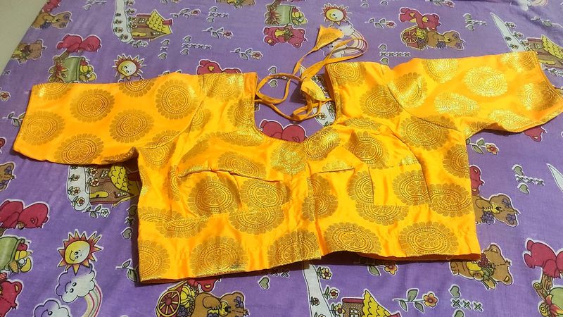 Yellow Banarasi Silk Blouse