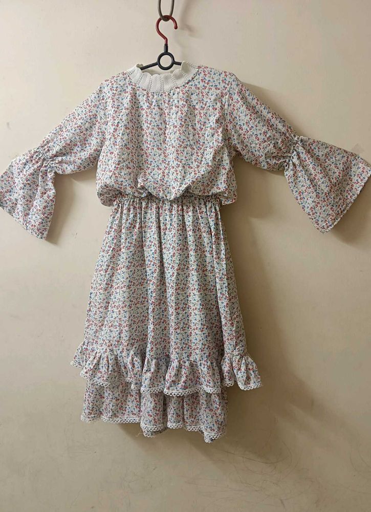 Floral Print Ruffle Dress