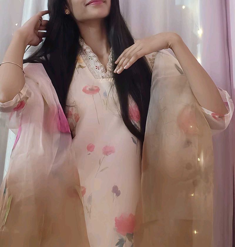 Organza Floral Partywear Suit
