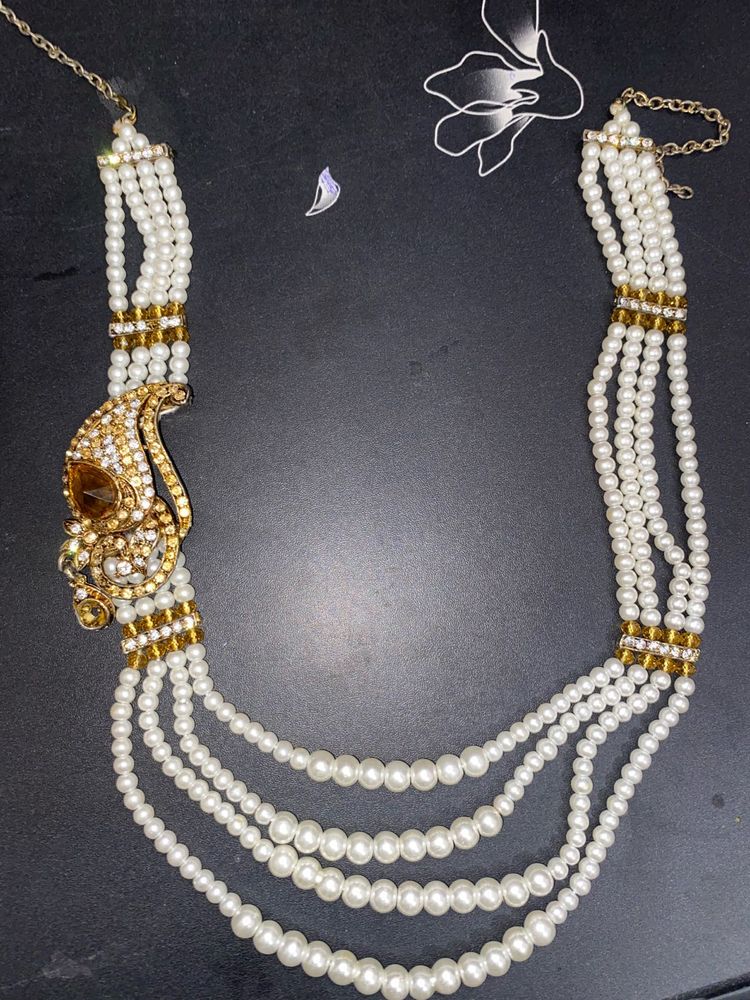 Royal White Moti Long Neclace