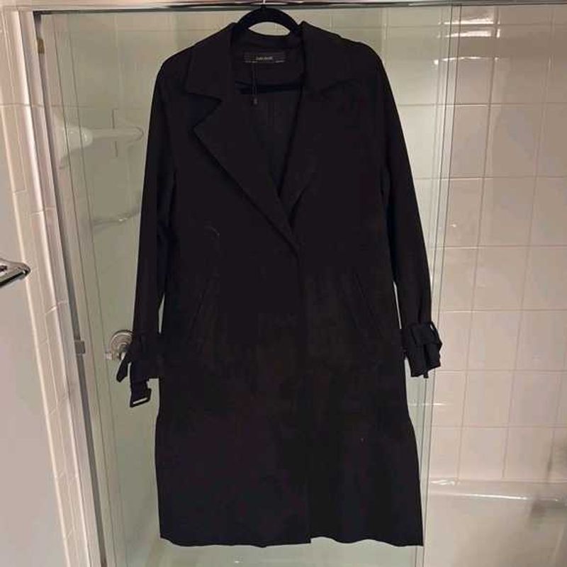 Zara orignal New Elegant Black Trench Coat