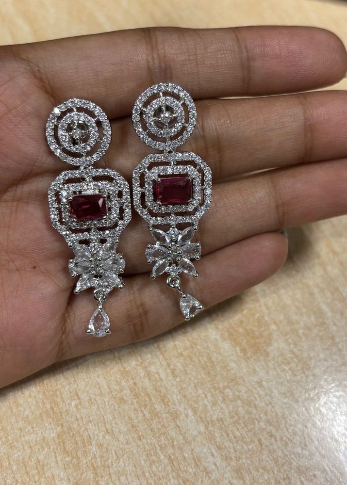 AD Peach Colour Earrings
