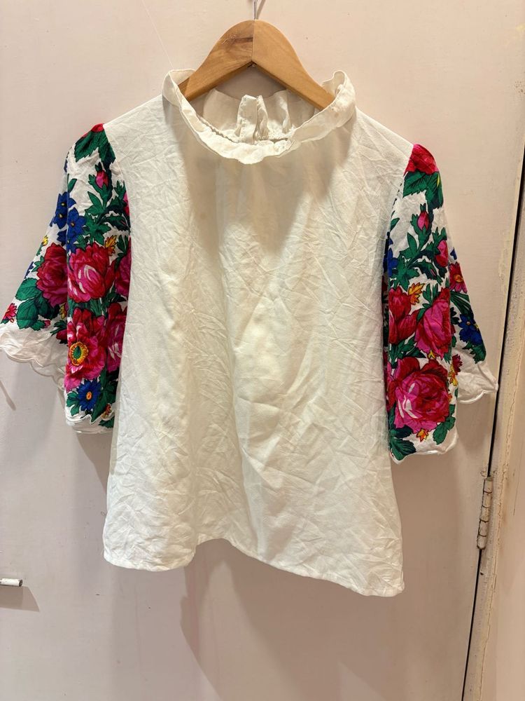 Beautiful Floral Sleeve Blouse