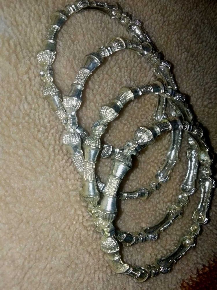 Silver Tone Bangle Bracelet Set