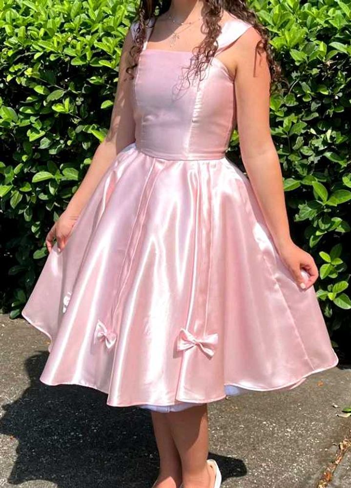 💖Pink Satin Party Dress✨