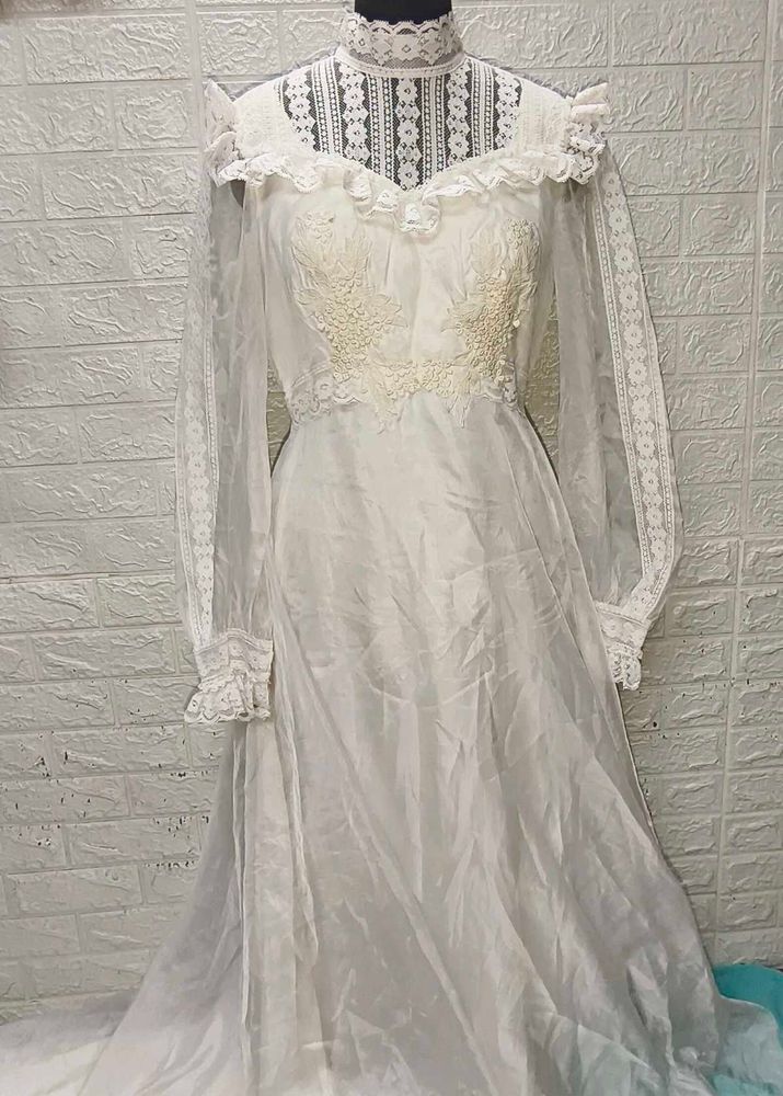 White Gown Price Drop From Rs.1450 To Rs. 799