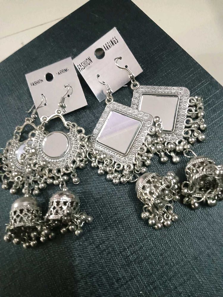 Silver Tone Fashion Earrings