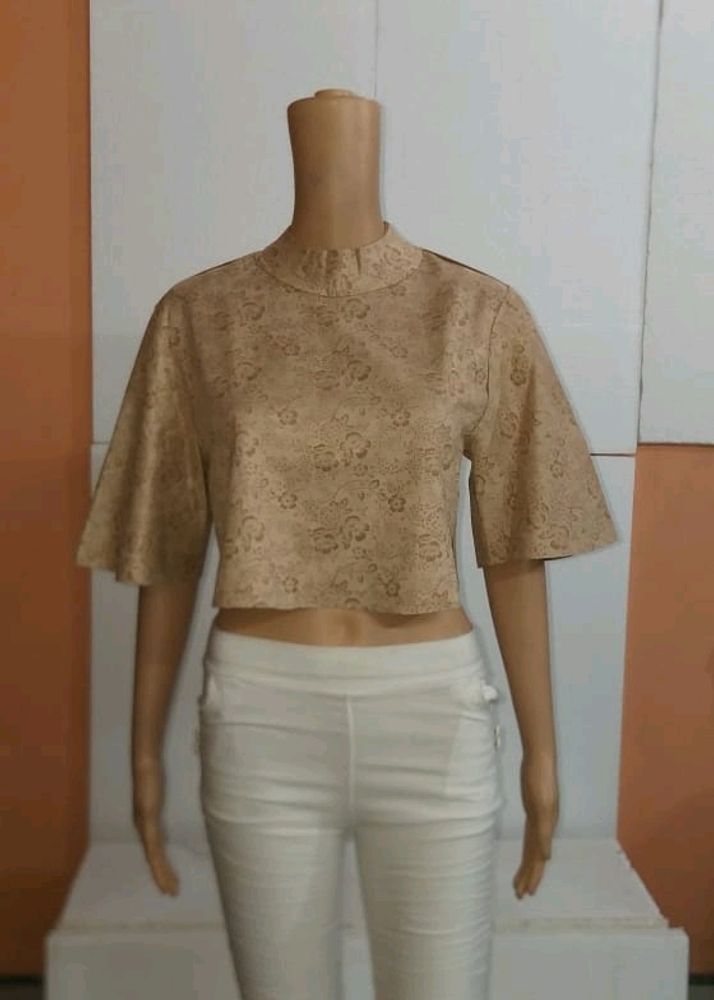 Floral High Neck Cape Top