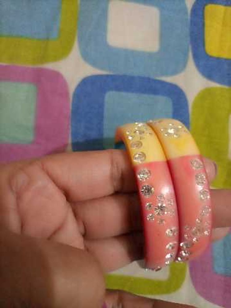 Price Reduce Sparkly Pink &amp; Yellowish Mix Bangles