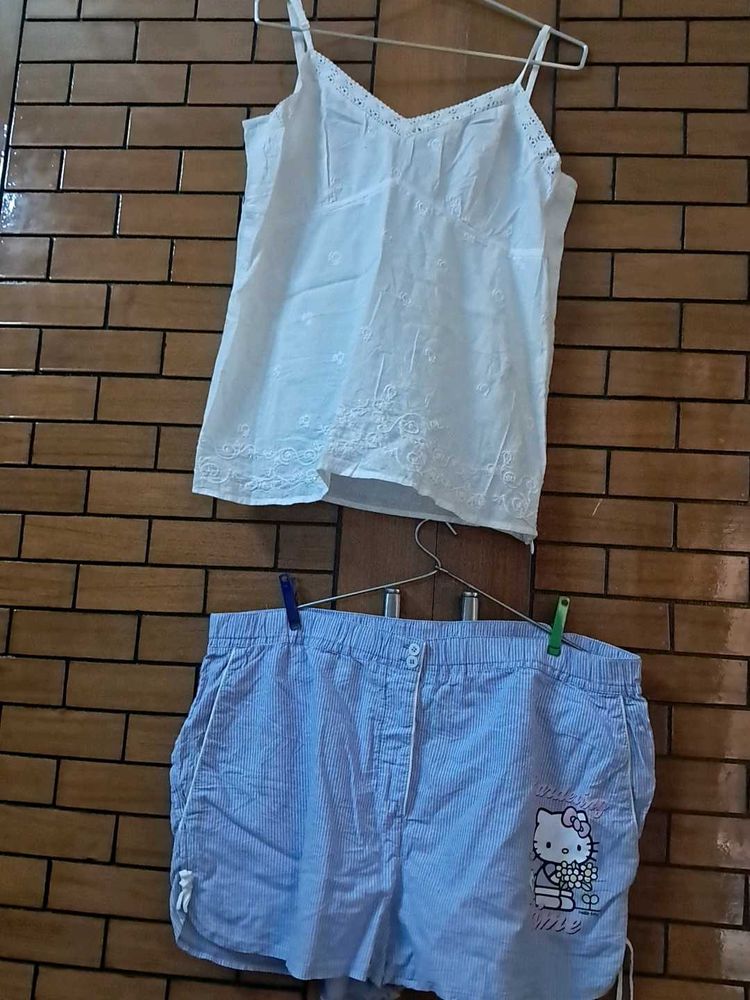 Pure Cotton  Top N Short  In Imported Fabric