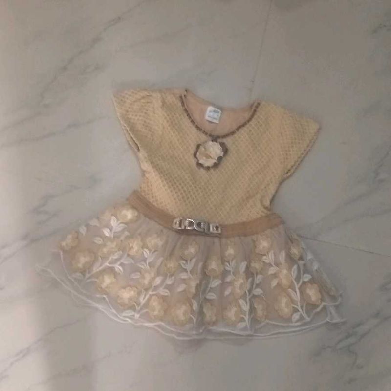 Beige Flower Girl Dress
