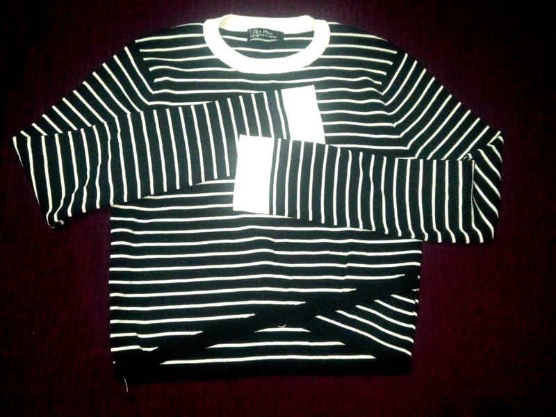 Stripes Long Sleeve Crop Top