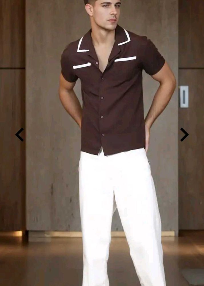 Stylish Brown Camp Shirt