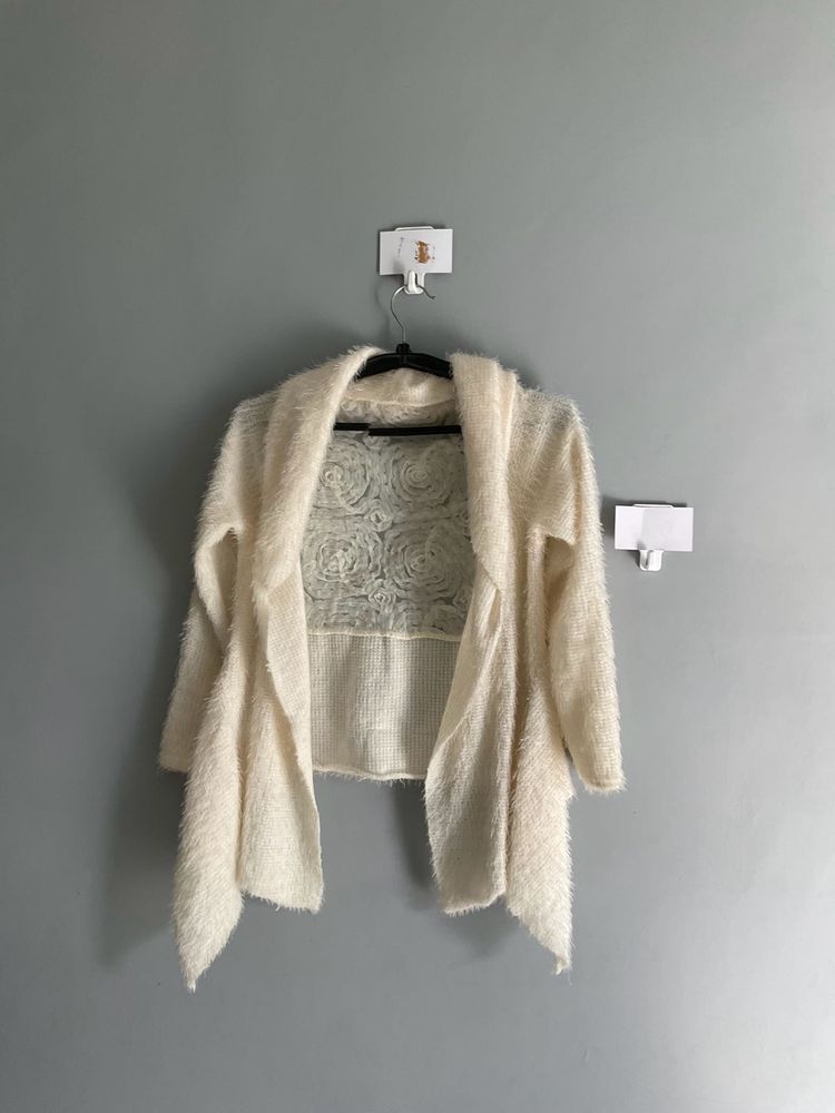 Cream Floral Lace Cardigan