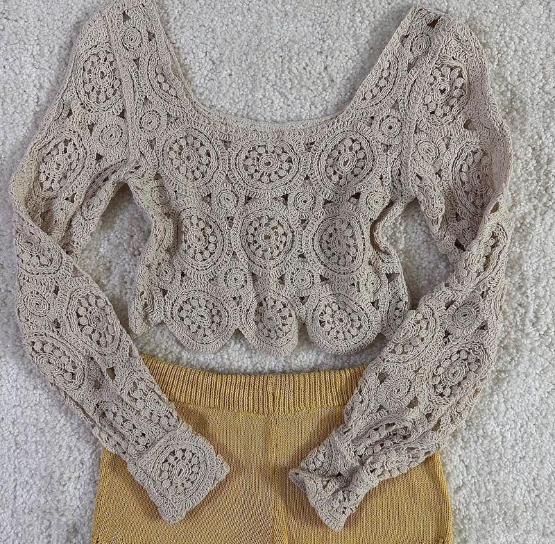 White Crochet Top