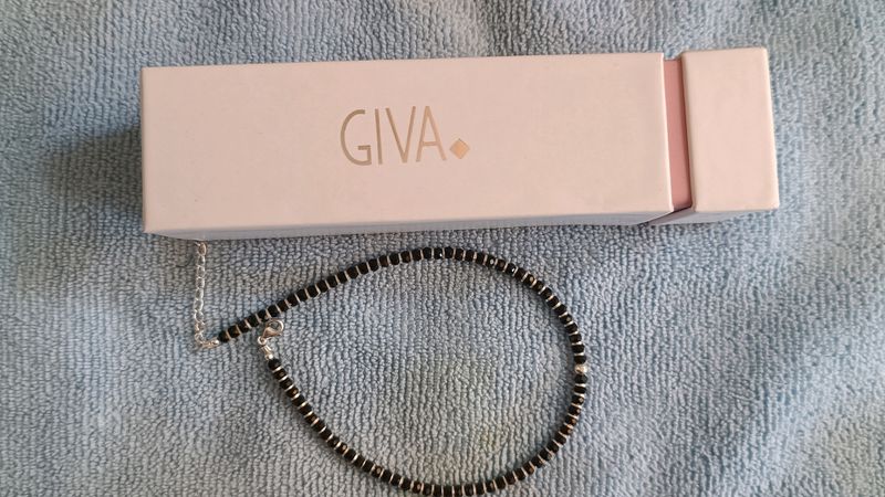 Silver Soul Spirit Black Beads Anklet GIVA