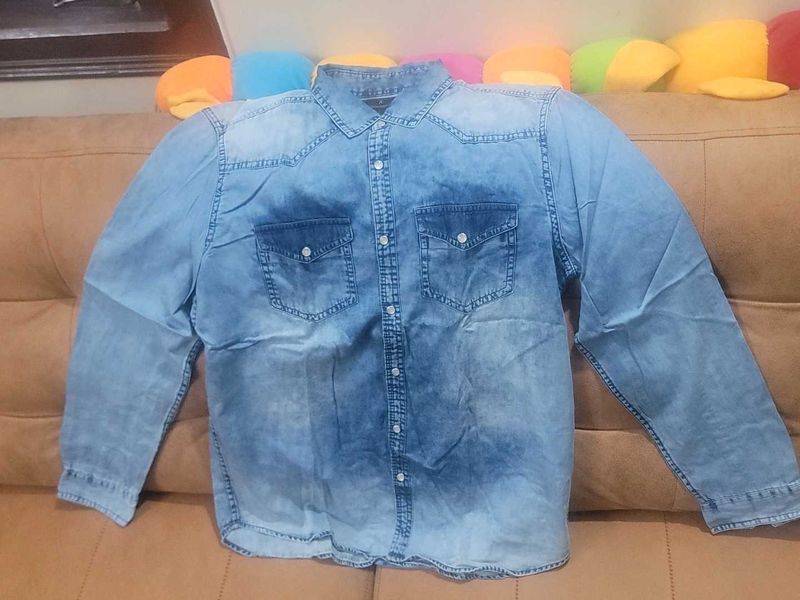 Denim Button-Up Shirt