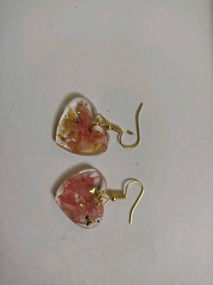 Heart-shaped Resin Earrings
