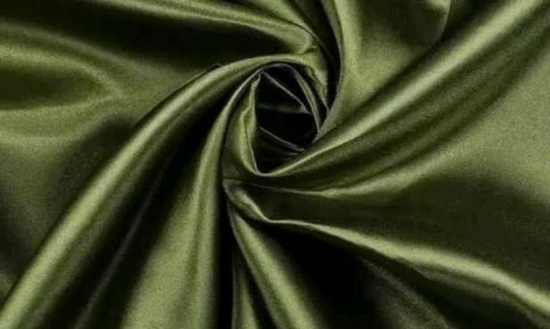 Olive Green Satin Fabric 5 mtr
