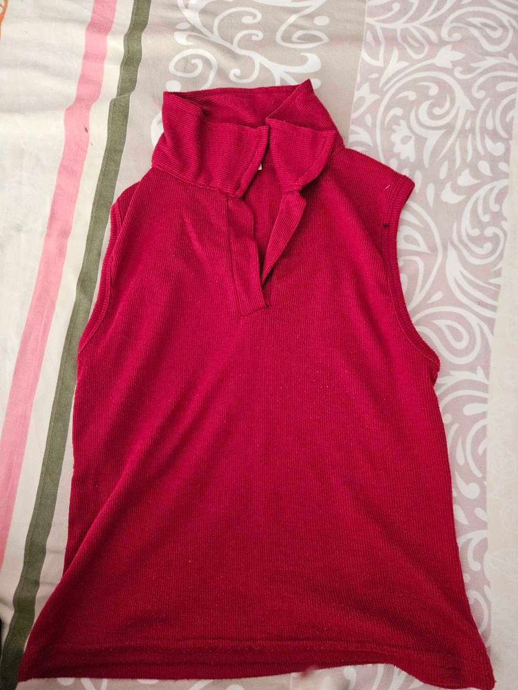 Red Sleeveless Top