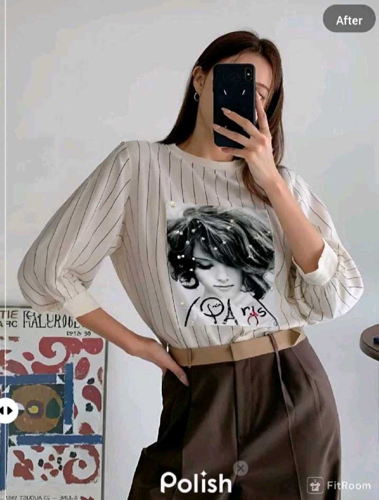 New With Tag Cute Stripped Y2k Top