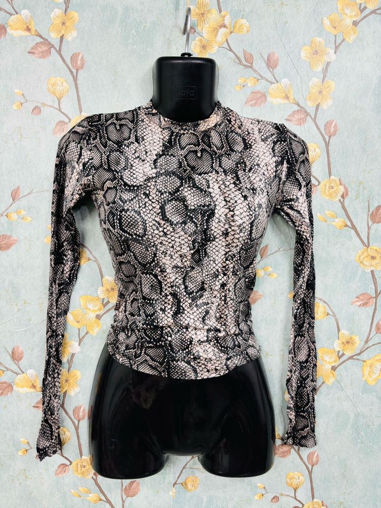 Snake Print Full Sleeve Top