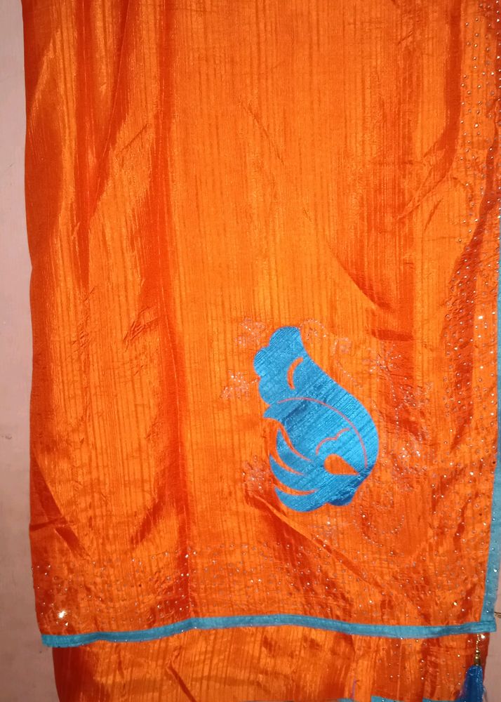 Beautiful Orange 🧡🍊 Saree