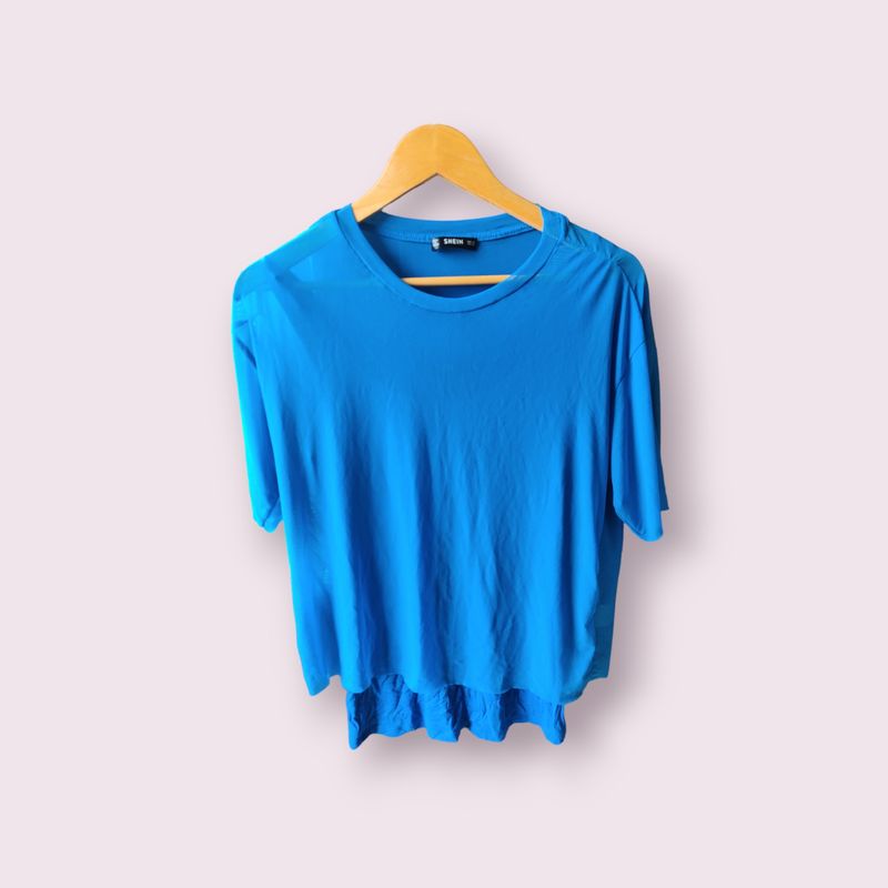 SHEIN blue Mesh Top