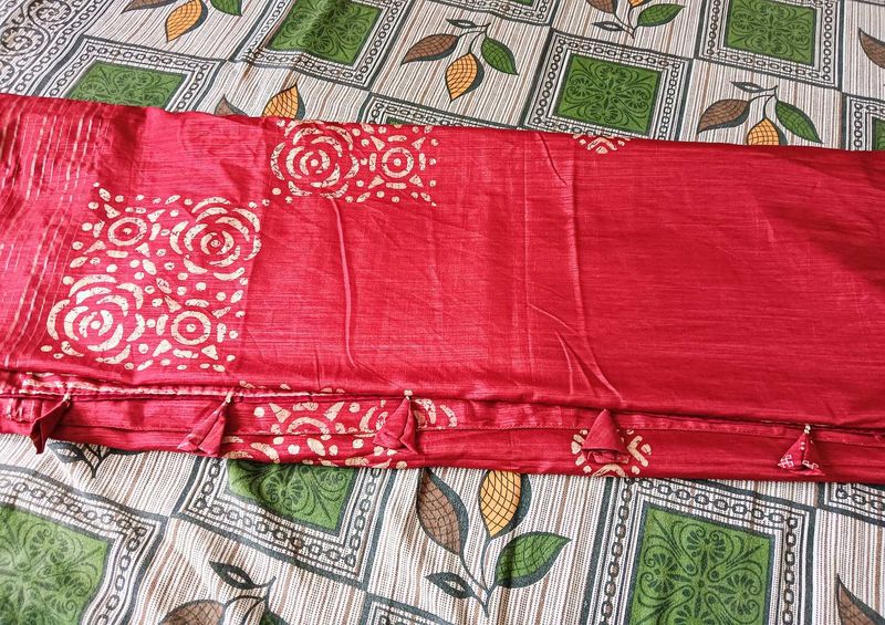 Red Floral Design Fabric