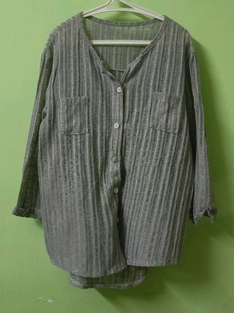 grey mesh shrug/shirt