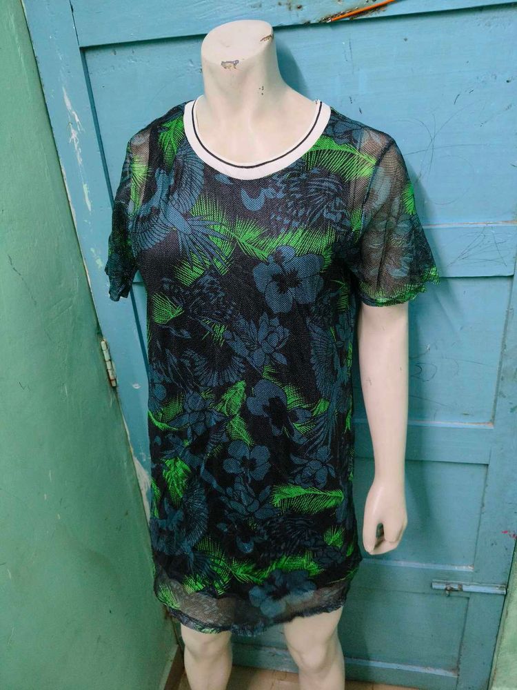 Floral Print Sheer Dress