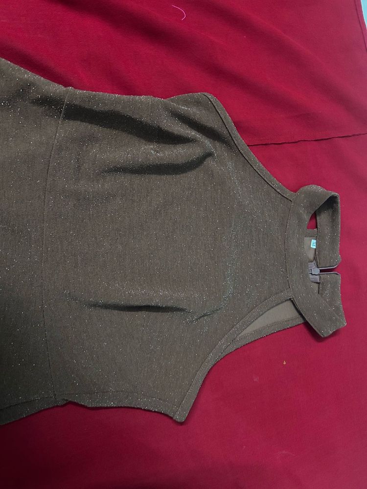 Shimmery Elegant Brown Party Dress