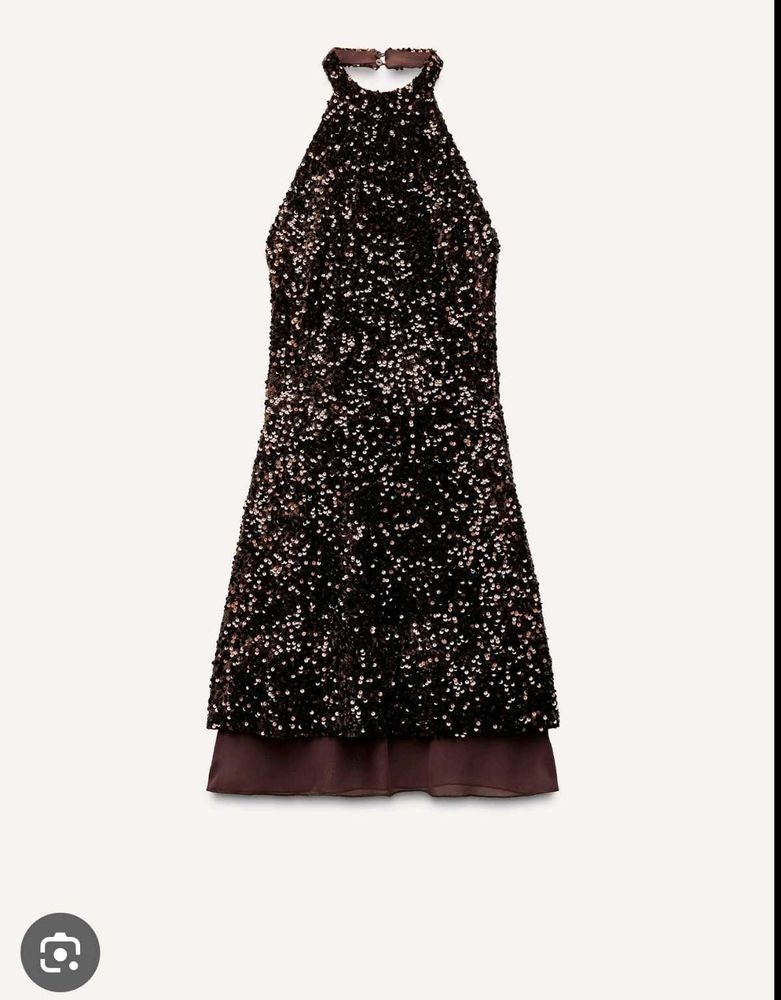 New Zara Sparkly Sequin Mini Dress