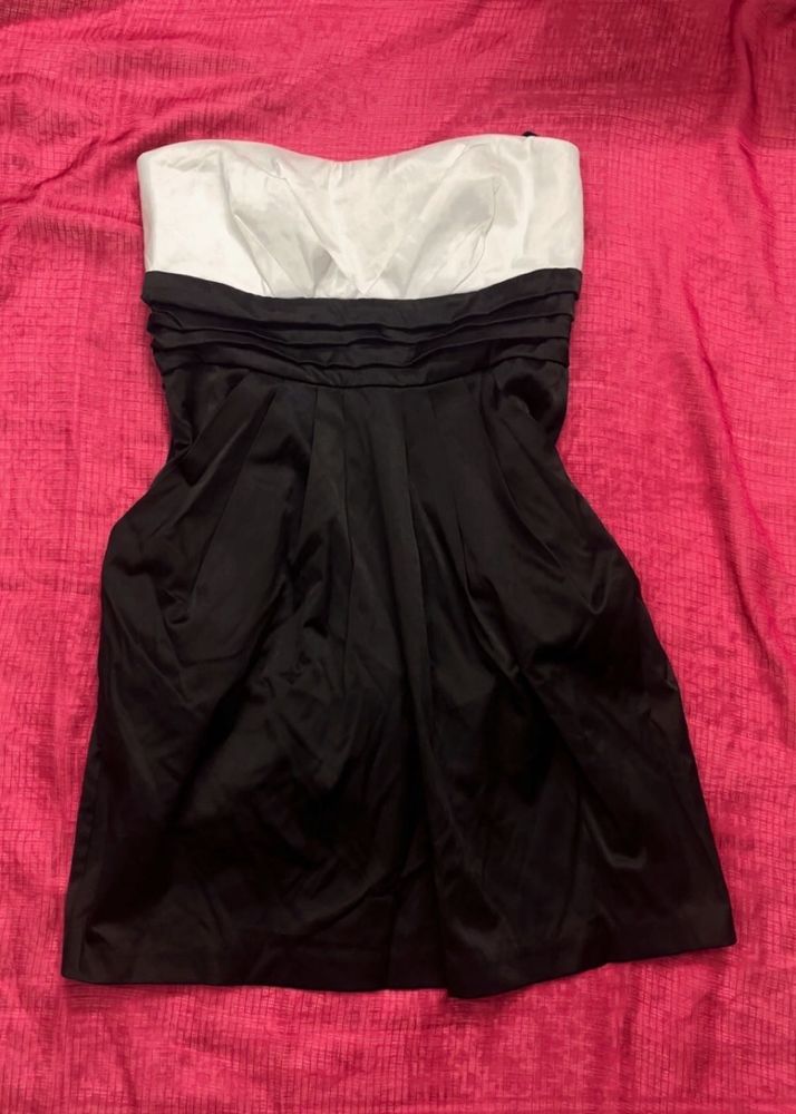 Off Shoulder Black And White One Piece Dress