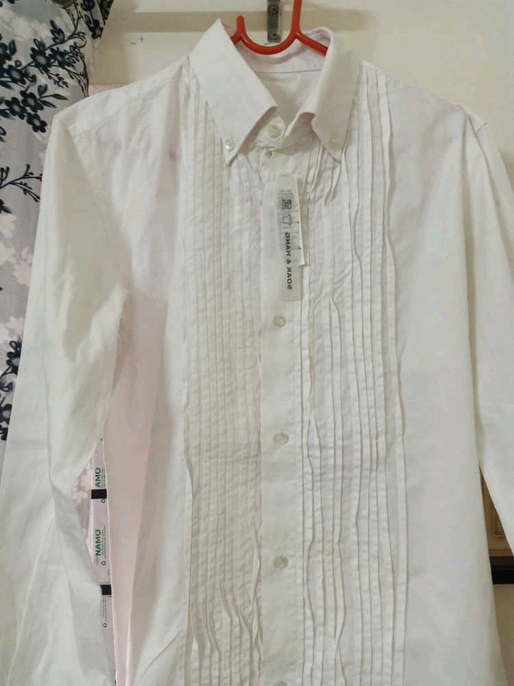 NEW White Designer Button Down Shirt