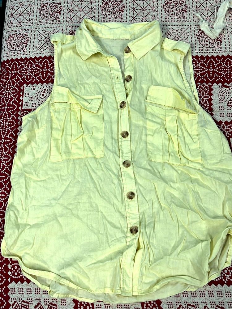 Yellow Sleeveless Top