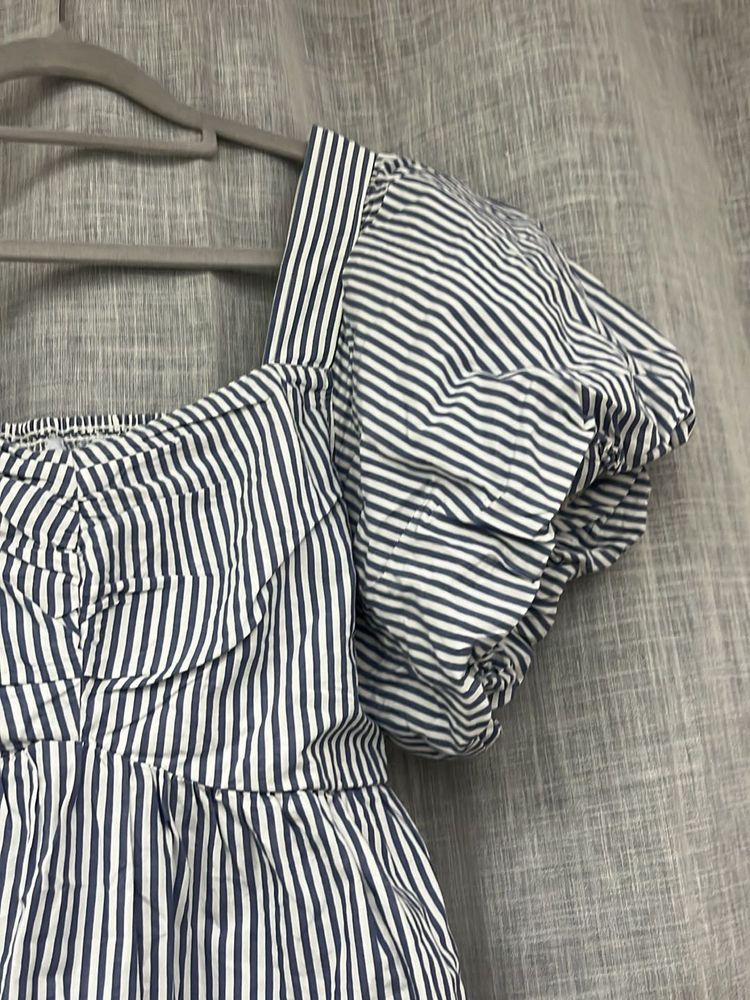 Striped Puff Sleeve Top