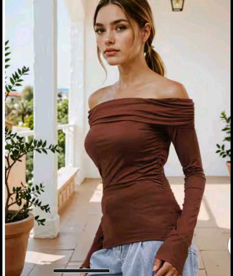 Chic Off-Shoulder Long Sleeve Top