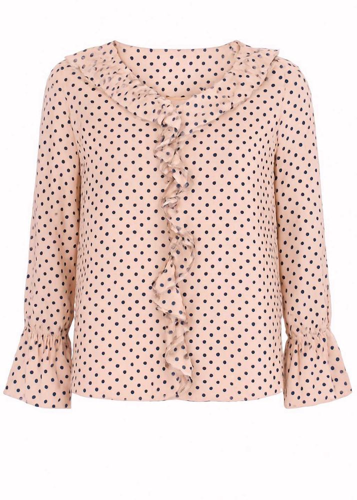 Polka Dot Ruffle Crop Top