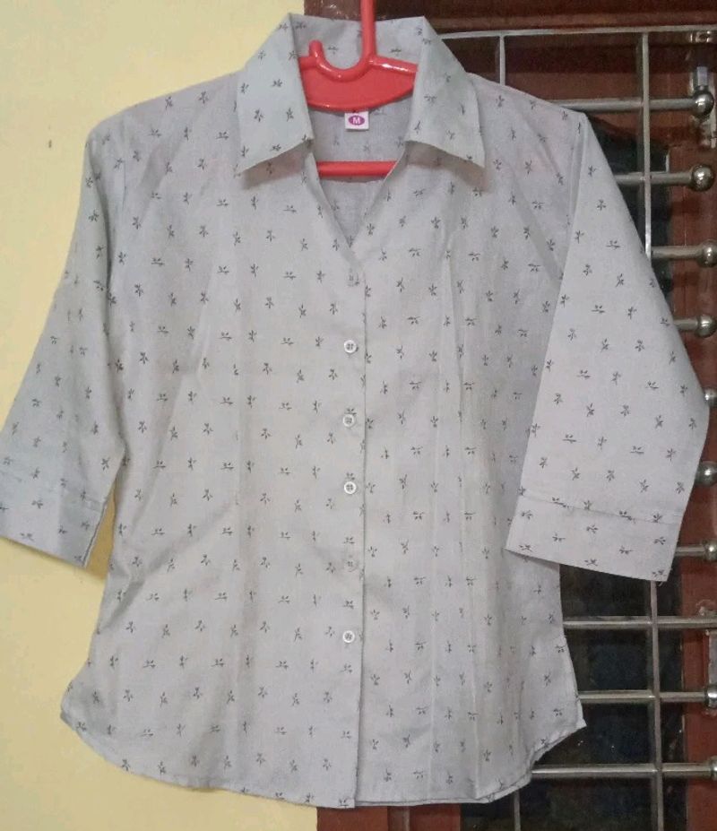 Cream Colour Formal Shirt With Little Flower Design | You Can Were This With Forma Jeans