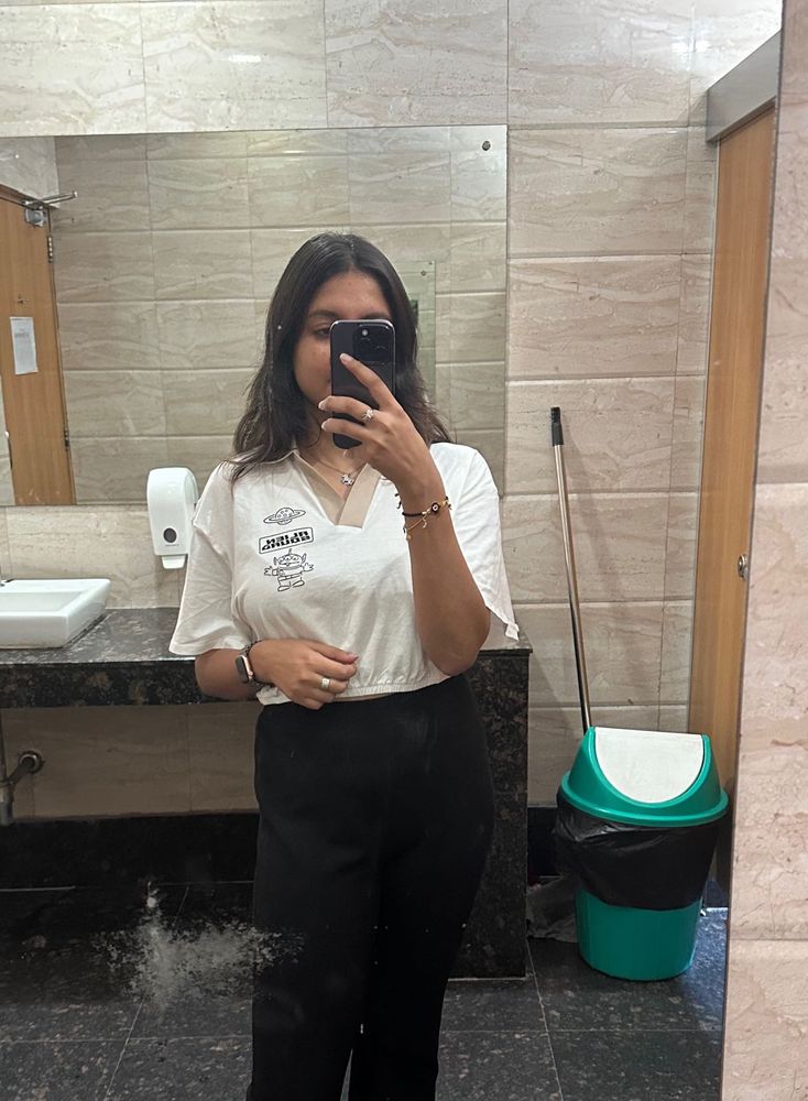 White Crop Top - H&amp;M x Disney Collection
